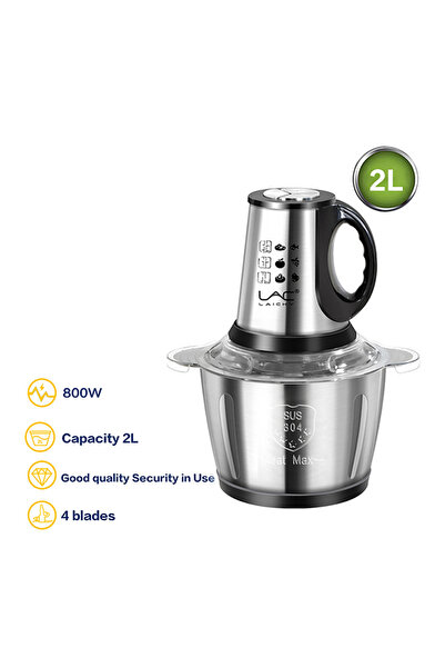 LAC LAICHY Multi-Function Stainless Steel Chopper,2L Bowl,4-Blade System,800W...