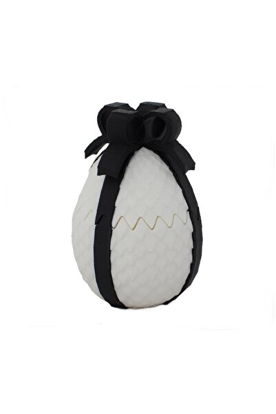 Sani Figurină Sani, Ou cu panglică 75 x 110 mm, Alb, Negru