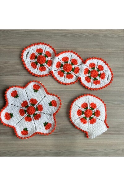 WIB TASARIM Hand Knitted Pumpkin Model 3-Piece Fiber Set