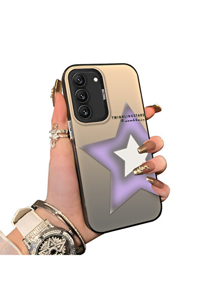 ucuc حافظة متوافقة مع هاتف سامسونج جالاكسي S22 بنمط نجمة وسطح لامع غير لامع و...