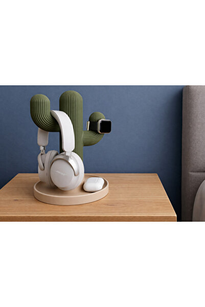 Volen lab Kaktüs Tasarımlı Çok Amaçlı Masaüstü Kulaklık & Aksesuar Standı | D...