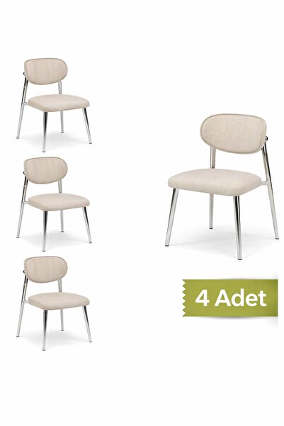 Avenza Furniture AVENZA LİVİNG Polo 4’lü Metal Ayaklı Modern Mutfak Sandalyes...