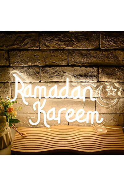 Slasa لافتة نيون LED لرمضان كريم – مصباح جداري 42×21 سم لتزيين العيد والحفلات