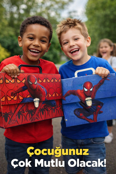 NOVENTRA Örümcek Adam Figürlü Sert Kapak Okul Klasörü - A4 Boyut, 2 Halkalı