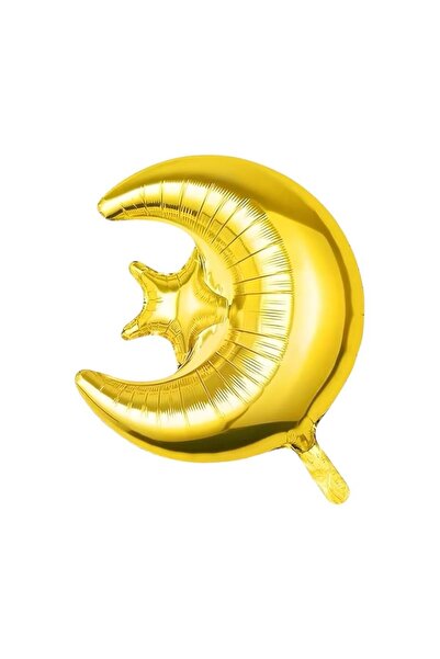 parti sürprizi Welcome Ramadan Gold Moon Star Foil Balloon 1 Piece