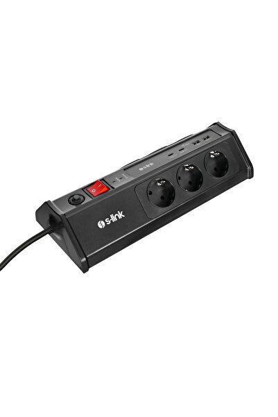 S-LINK PRZ03 PrizHive 3 Metre 1860 Joule 3x1.5mm 2xUSB 2xType C 2.4A/5V 250V 16A/3860W 6 lı Akım Kor