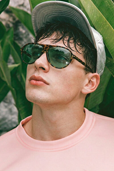 MACERATİ Cenny Unisex Leopard Frame Green Sunglasses