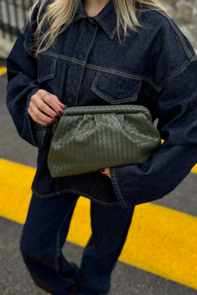 as aminel Örgü Desen Clutch Çanta