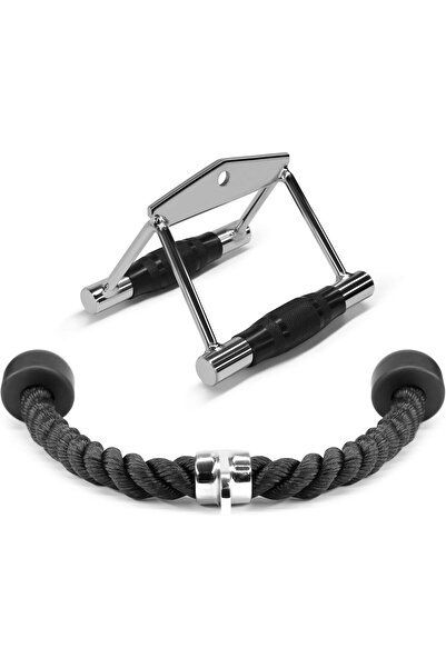 Yes4All Cable Attachments Set – Double D Row Handle & Tricep Pulldown Rope fo...