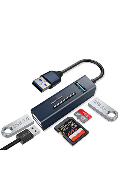 Leonpro Usb 3.0 2.0 çoklayıcı hub + sd mikro kart okuyucu 5 in1 set