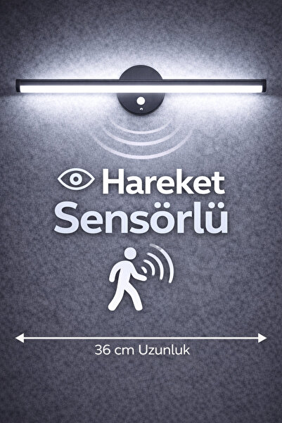 luxshome Sök-Tak Sensörlü Beyaz Işık Yapışkanlı Pilli Led Aplik Salon Koridor...