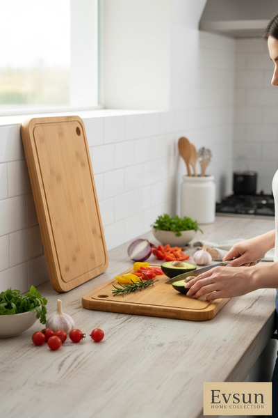 Evsun Home Collection Bamboo Cutting Board 2 Pieces