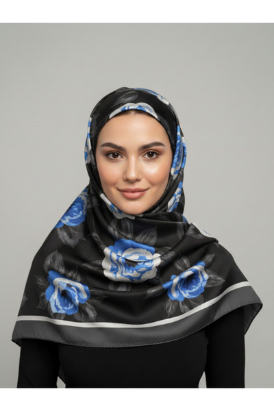 La Fien Rose Flower Patterned Soft Cotton Shawl