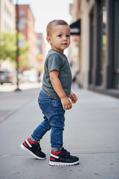 JOJO KIDS adidași ortopedici cu velcro din piele naturală pentru băieți, pant...