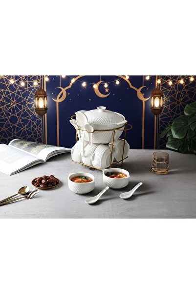 Generic SNK Dove Luxury 15pc White Porcelain Soup Serving Set Tureen, Bowls, ...