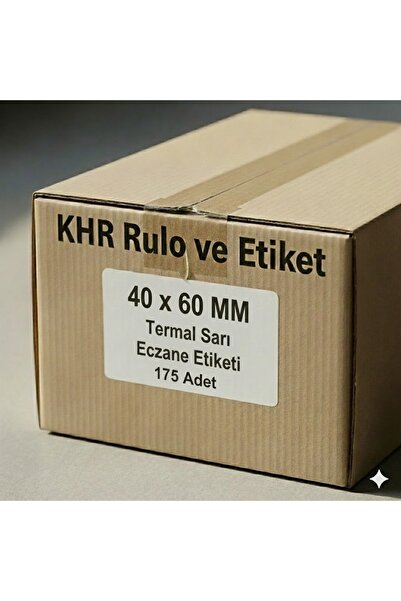 Eczane Etiketi Termal Sarı Renkli 40x60MM 500 Sarım 175 Adet(1 Koli)