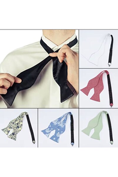 zerzembe Ρυθμιζόμενα παπιγιόν, χειροποίητα μονόχρωμα βαμβακερά παπιγιόν με λο...