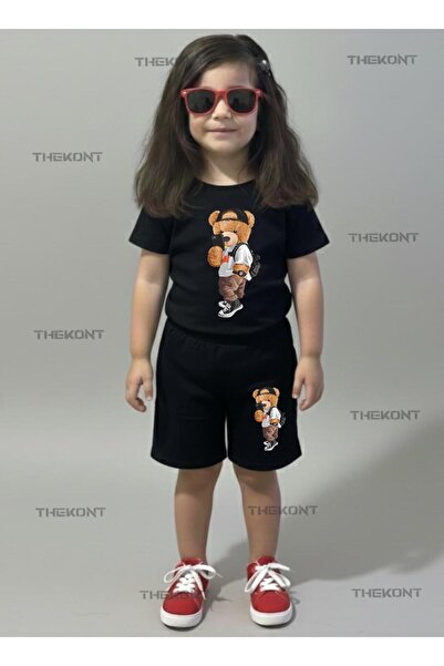 THEKONT Photographer Bear Printed Shorts-T-Shirt Bottom Top Summer Children's...