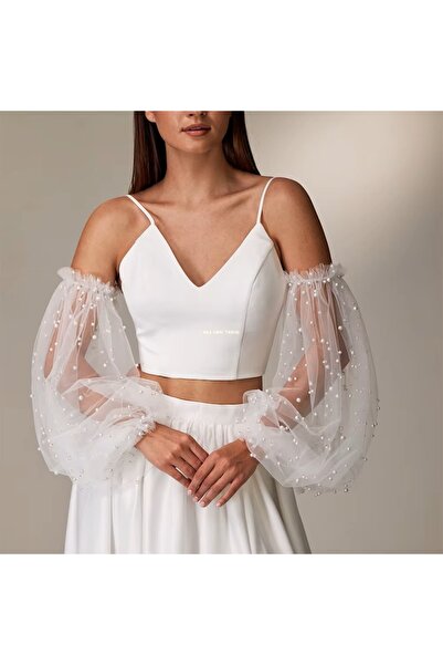 BBA TULLE STORE İNCİ KUMAŞ TÜL KOLLUK GELİN ELDİVEN DÜĞÜN NİKAH ELDİVEN GENİŞ...