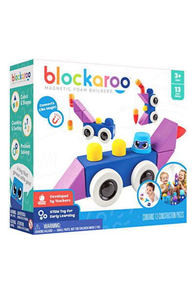 NATIONAL GEOGRAPHIC مجموعة بناء سيارات رودستر المغناطيسية من بلوكارو (13 قطعة)