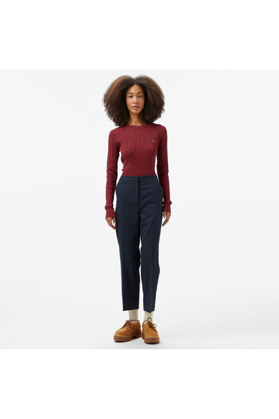 Tommy Hilfiger Flannel Slim Straight Kadın Mavi Pantolon