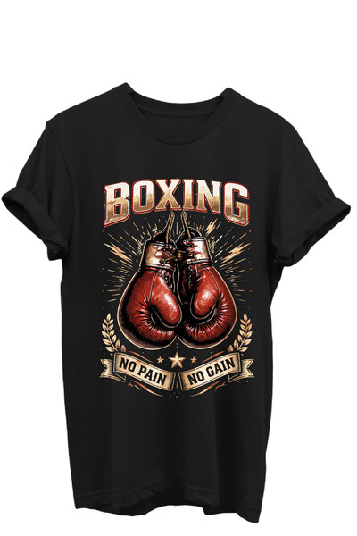 onsrawear Boks Baskılı Sporcu No Pain No Gain Boks Eldiveni %100 Pamuk Unisex...