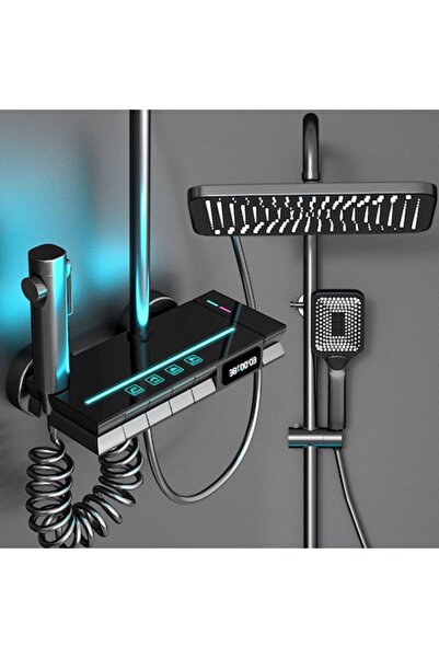 Sanlux Set de duș SmartLux negru - cu afișaj digital și funcție termostatică