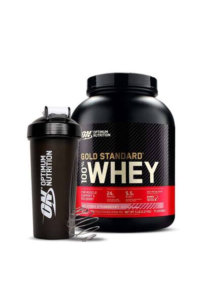 Optimum Nutrition بروتين مصل اللبن الذهبي المعياري 100%، بنكهة الفراولة اللذي...