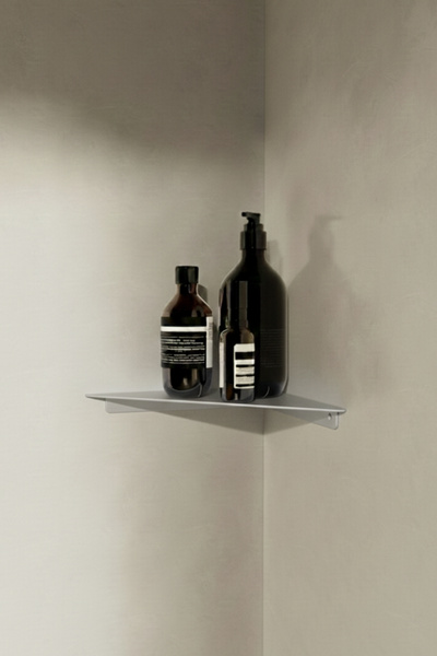 Grandmix Raft de colț pentru baie, suport pentru șampon montat pe perete și o...