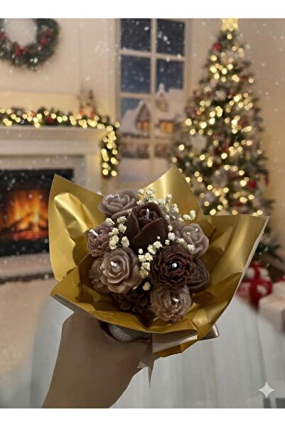 Rota KAHVE ÇİÇEK BUKETİ MUM