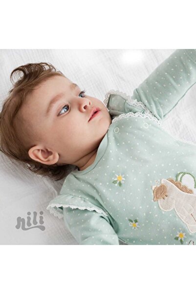 NiLi Embroidered Detail Baby Girl Tulle Jumpsuit