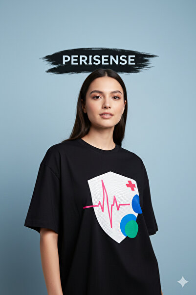 PERISENSE Unisex Savage Ekg Printed Premium Combed Cotton Oversized T-Shirt