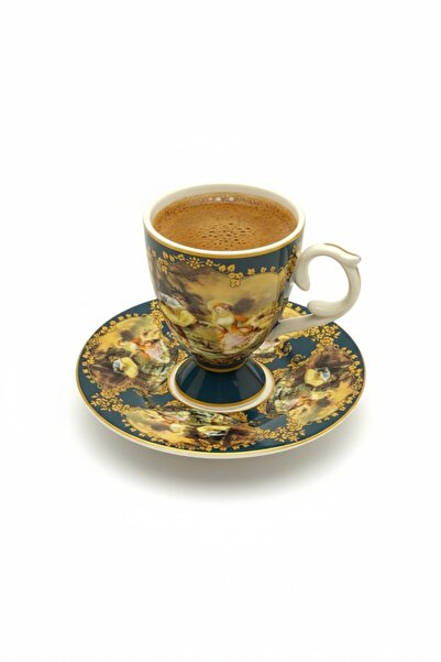 ALBETTO Vintage Royal Porcelain Coffee Cup for 6 People