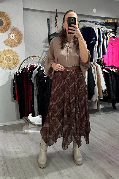 lady special Ασύμμετρη φούστα με σχέδιο σιφόν