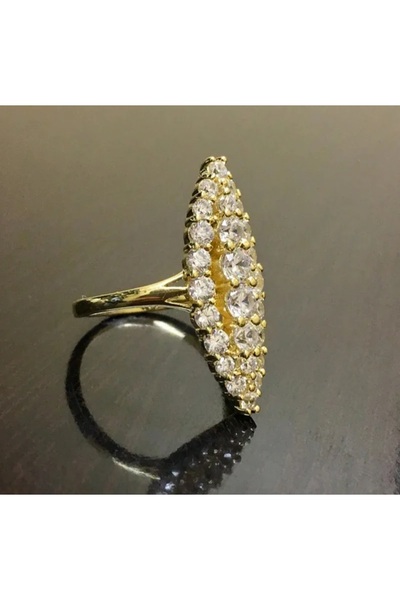 reyselstyle Zirkon Taşlı Altın Kaplama Lüks Yüzük