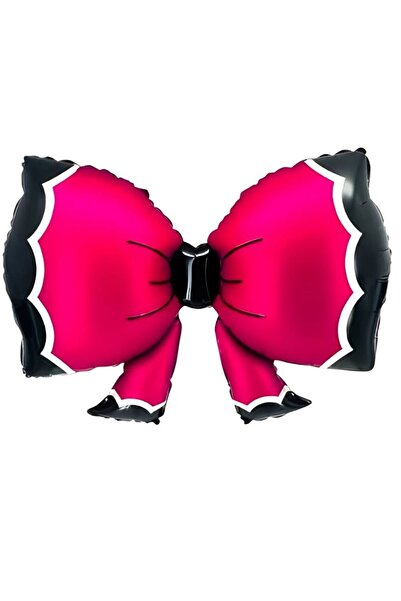 parti sürprizi Retro Metallic Pink Bow Shaped Foil Balloon 1 Piece