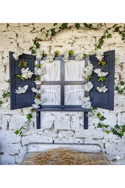 buraxe Pembe panjurlu,perdeli ahşap pencere tasarımı,100×70cm yer kaplar,bahç...