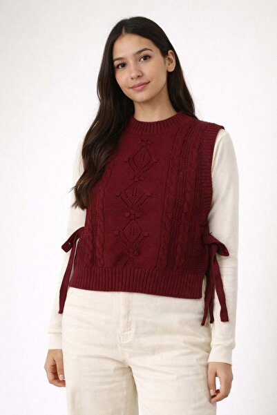 ModaPlaza Women's Patterned Drawstring Sweater 4050