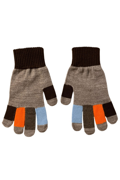 LİNOTTİ Boys' Color Block Winter Gloves Knitted