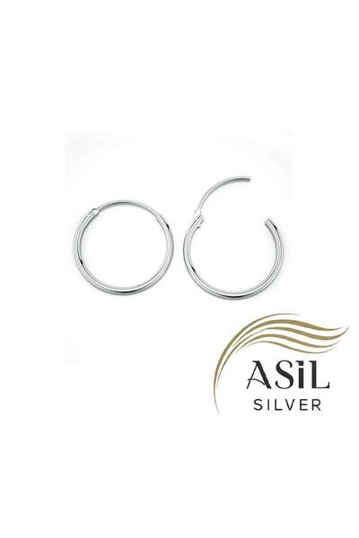 ASİL SİLVER ONLİNE 925 Ayar Gümüş 18 mm (Orta Boy) Halka Küpe