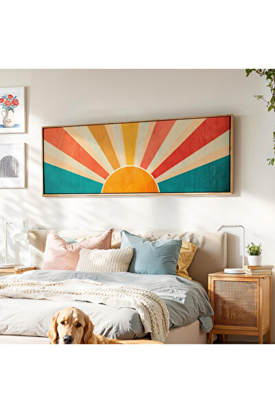 woodhomeworks Tek Parça Gerçek Ahşap Yatay Panorama Çerçeveli Tablo