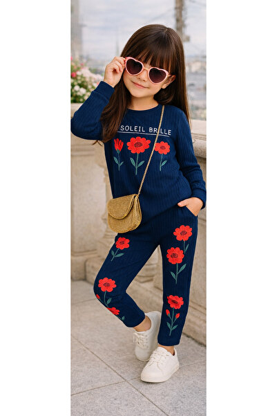 nudesse Girls' Top and Bottom Corded Fabric Sets Stretchy Comfortable Fabric