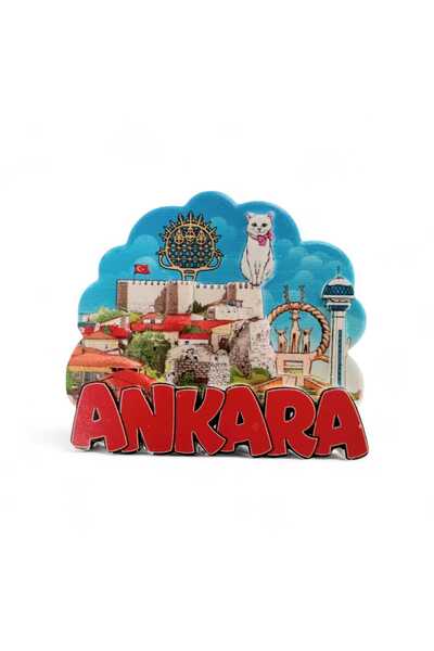 ella'nın çarşısı Ankara Magnet Kabartma Figürlü Polyester . Boyut: 8 cm x 6,5 cm