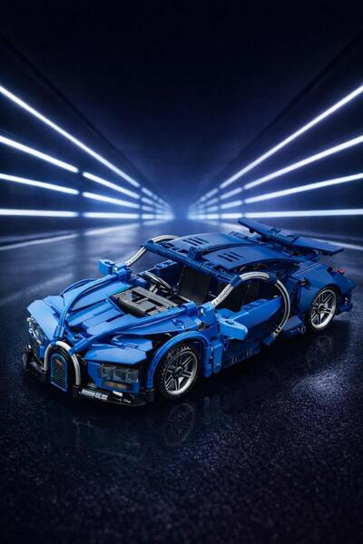 hak-iş oyuncak مجموعة بناء سيارات رياضية مكونة من 423 قطعة - سيارة سباق تشييك...