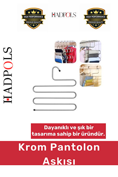 HadPols # منظم موفر للمساحة لتعليق البناطيل، منظم متعدد الاستخدامات من الكروم...