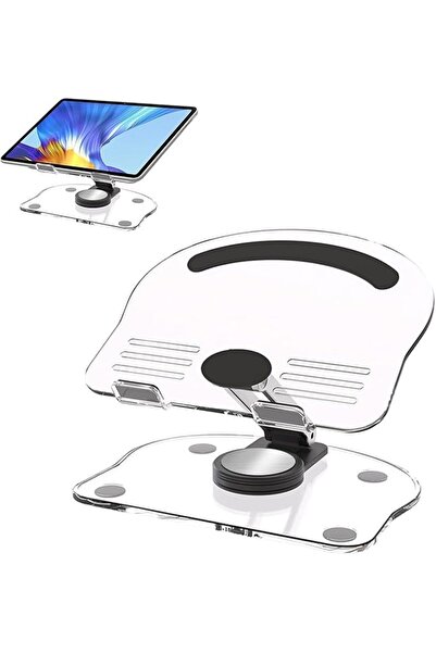 The Bros Acrylic Tablet Stand Holder with 360 Rotating Base,Foldable Adjustab...