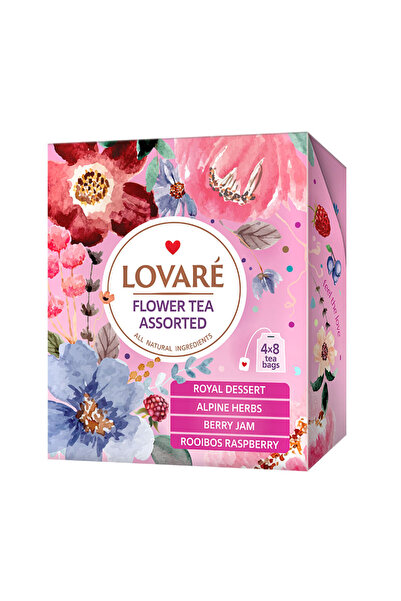 Lovare Colecție de ceaiuri asortate cu flori 32 de pliculețe 4 arome 48g