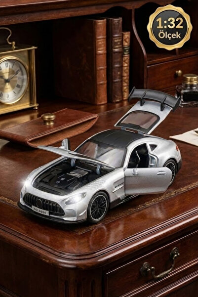 craftivio 1:32 Metal Mercedes AMG GT Çek Bırak Model Araba Sesli Işıklı Kapıl...