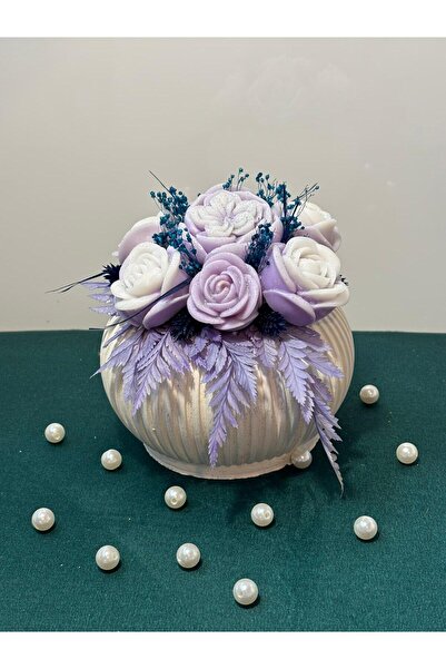 AS HOME STYLE Bol Floral Artizanal din Ceară Naturală (Palmier & Soia) –