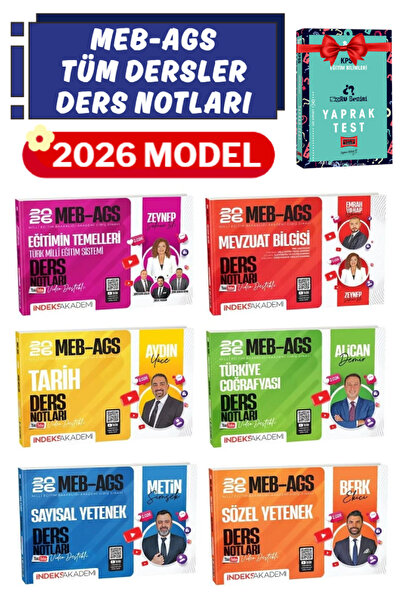İndeks Akademi 2026 MEB-AGS Tüm Dersler Ders Notları Seti|Zeynep Salman İçli-...